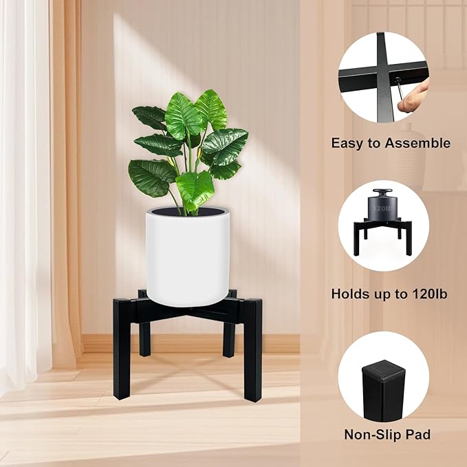2 Pcs Heavy Duty Adjustable Metal Plant Stand - Image 7