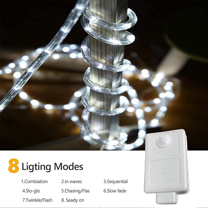 150ft LED Rope Lights Outdoor, 1080 LED Connectable and Flexible Tube Lights - Image 3