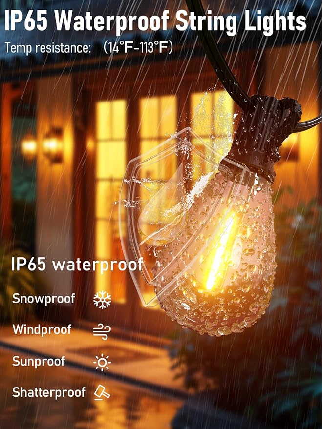 luckystyle 30FT LED Outdoor String Lights - Image 4