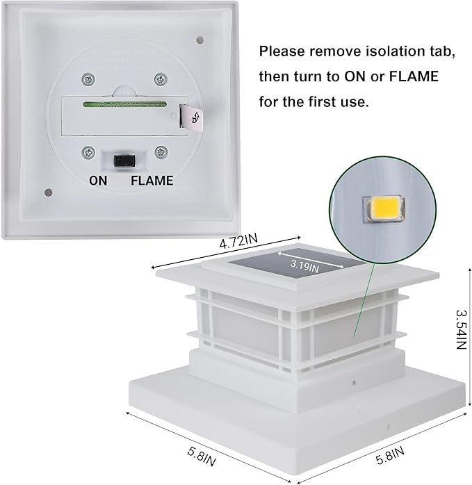 Dynaming 4 Pack Solar Post Cap Lights Outdoor - Image 8