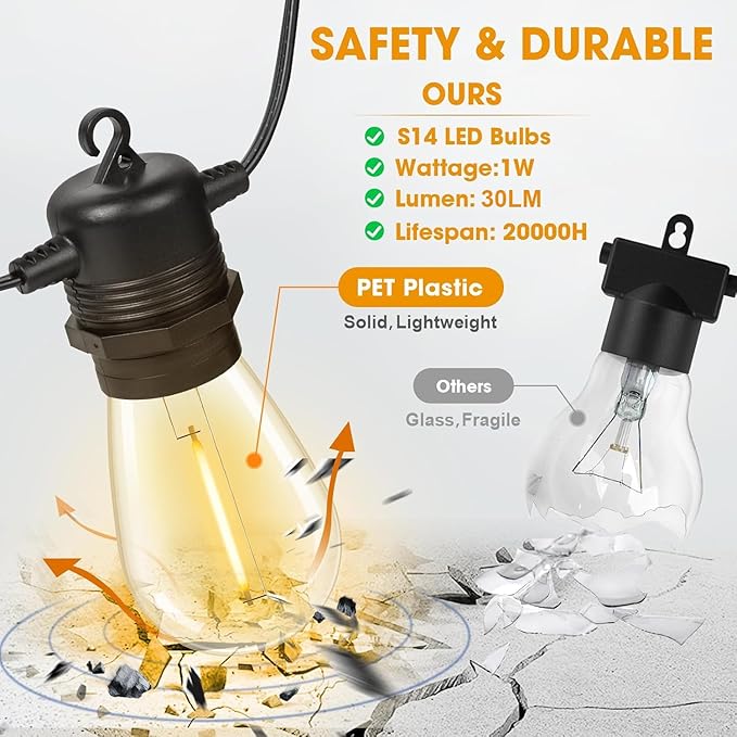 LED Outdoor String Lights 25FT - Image 2