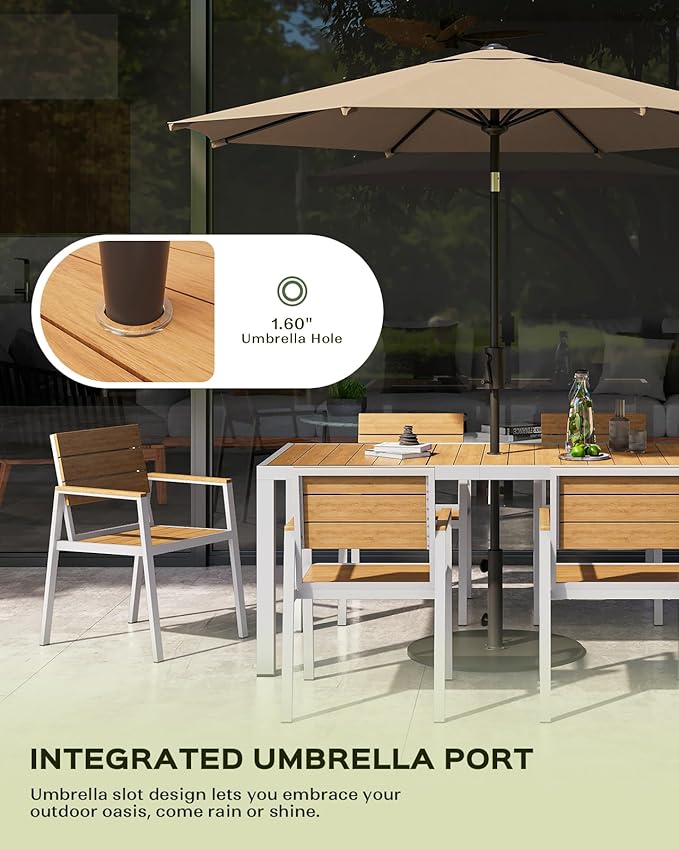 Outdoor Dining Chairs Set of 2, HDPS + Aluminum Patio Dining Chairs - Image 6