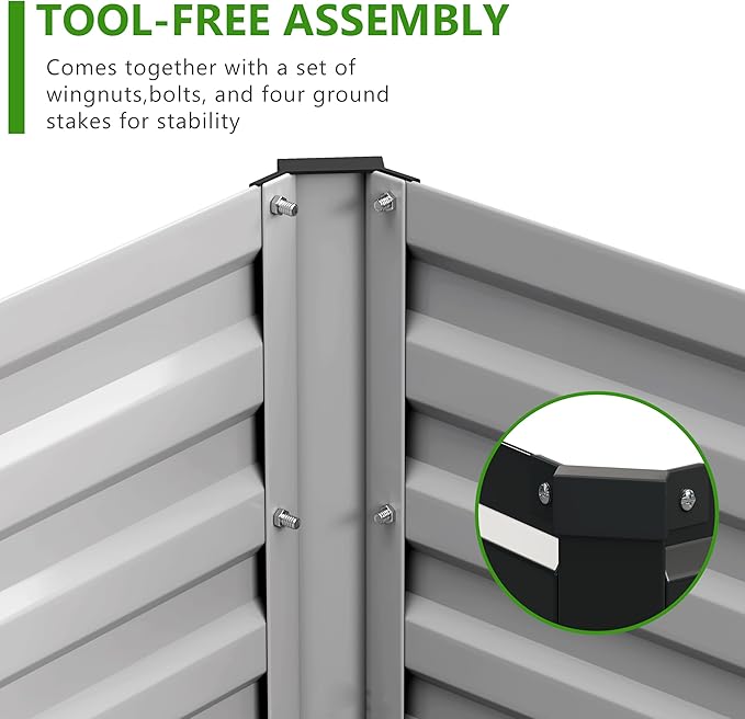 2PCS 7x3x1ft Galvanized Raised Garden Bed Kit, Galvanized Planter Raised Garden - Image 6