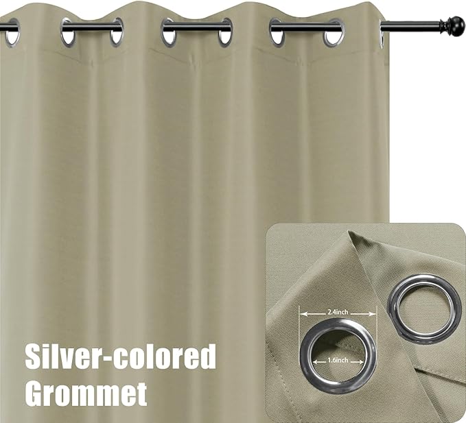BONZER Outdoor Curtains for Patio Waterproof Thick Privacy Wide Grommet Light - Image 2