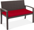 Best Choice Products Outdoor Bench 2-Person Wicker Garden Patio Benches Seating by BestChoiceProducts