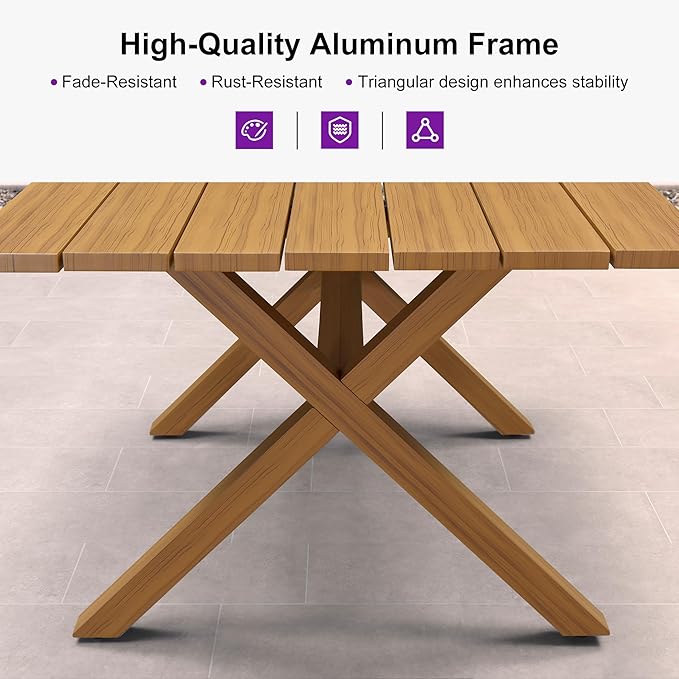 PURPLE LEAF 9 Piece Longer Outdoor Dining Set - Image 8