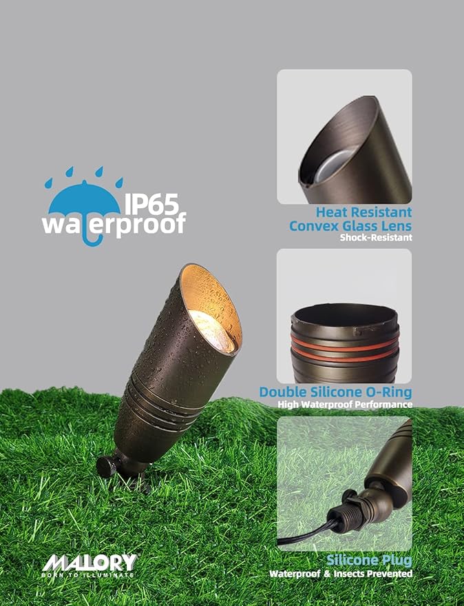 MALORY Brass Landscape Spotlights 1-Pack - Image 4