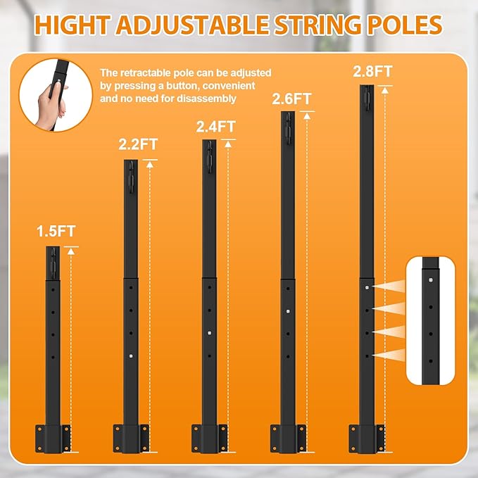 8 Pack String Light Poles, 2.8 Ft Light Poles - Image 8