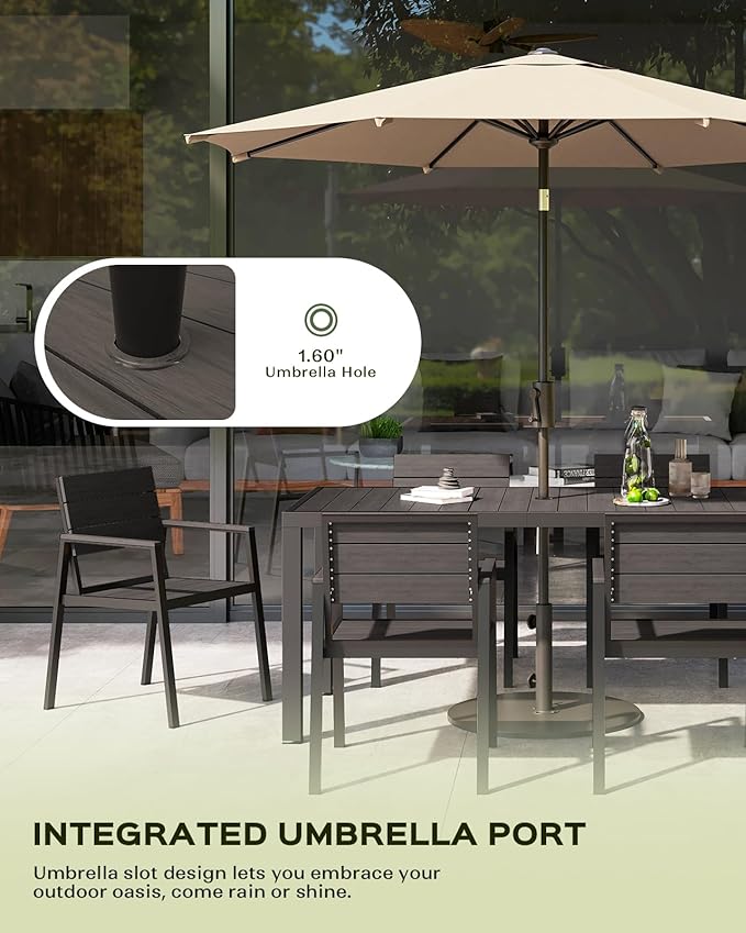 Outdoor Dining Chairs Set of 2, HDPS + Aluminum Patio Dining Chairs - Image 6