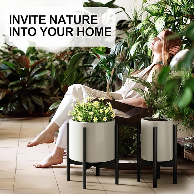 MUDEELA 2 Pack Indoor Plant Stands, 2 Tier Tall Plant Stand 30 inches, Mid - Image 6