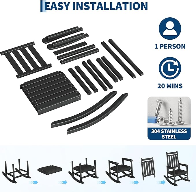 Poly Lumber Rocking Chair Outdoor Set of 2 - Image 5