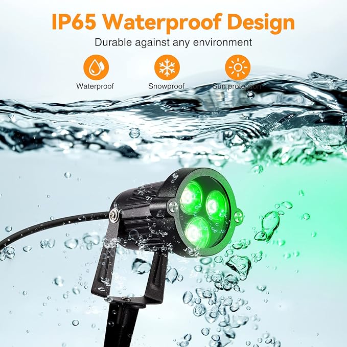LemonBest® Pack of 2 Outdoor Water-Resistant LED Lawn Garden Landscape Lamp - Image 3
