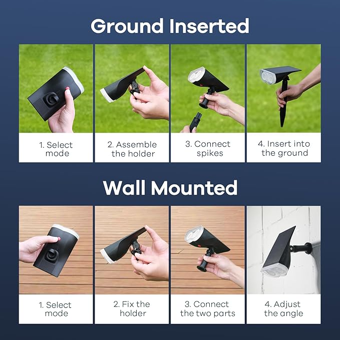 Consciot Christmas Solar Spot Lights Outdoor, IP67 Waterproof 2-in-1 Solar - Image 8