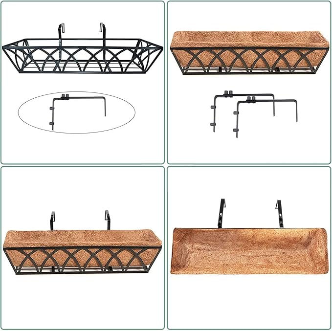 HFHOME 2 Pcs 30" Window Box Deck Railing Planter - Image 8