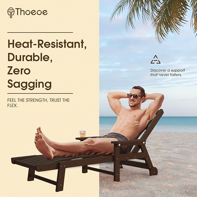Patio Chaise Lounge Chair Set of 2, Oversized Lounge Chair Outdoor - Image 4