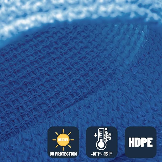 SUNNY GUARD Sun Shade Sail 16'x16'x16' Triangle Blue UV Block Sunshade - Image 4