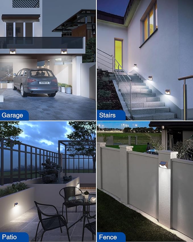Peasur Brown Solar Lights Outdoor Motion Sensor 8 Pack, Ultra-Bright 3 Mode - Image 3