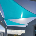 SUNNY GUARD Custom Size 5'x10'x11.2' Triangle Turquoise Blue UV Block Sunshade by SUNNYGUARD