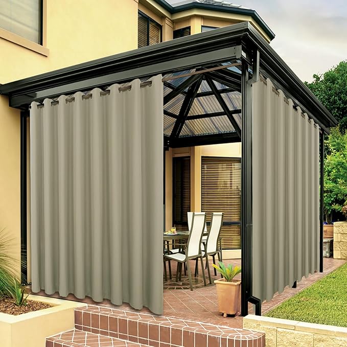 BONZER Outdoor Curtains for Patio Waterproof Thick Privacy Wide Grommet Light by Bonzer