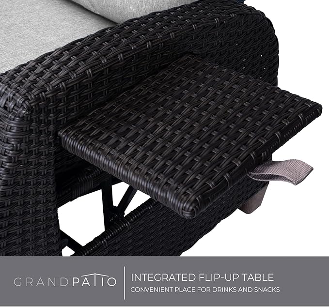 Grand patio Outdoor Recliner Chair Patio 150° Lay Flat Recliner - Image 5