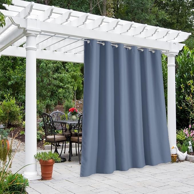 NICETOWN Outdoor Curtain for Patio Waterproof Extra Wide 84 inch, Sun Blocking by NICETOWN