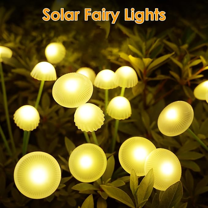 KAQ Solar Garden Lights Outdoor 6PK 48LED, Mushroom Solar Lights Outdoor - Image 3