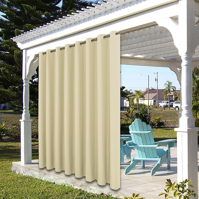 BONZER Outdoor Curtains for Patio Waterproof Thick Privacy Wide Grommet Light - Image 7