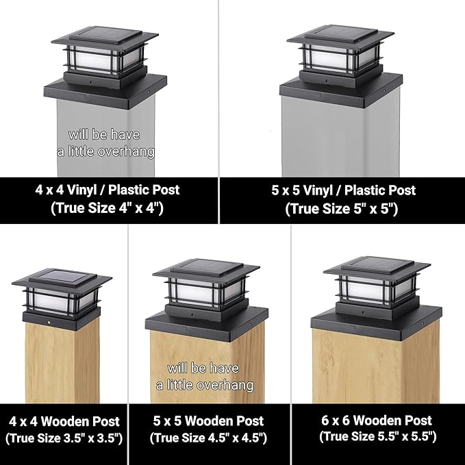 Dynaming 6 Pack Solar Post Cap Lights Outdoor - Image 3