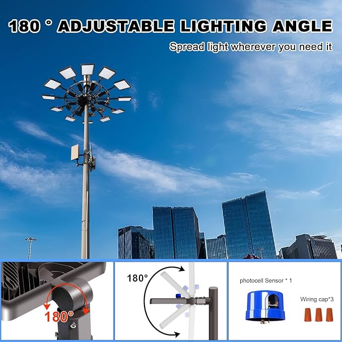 Juyace 480W LED Parking Lot Light 2 Pack, Slip Fitter Mount Outdoor Street Light - Image 3