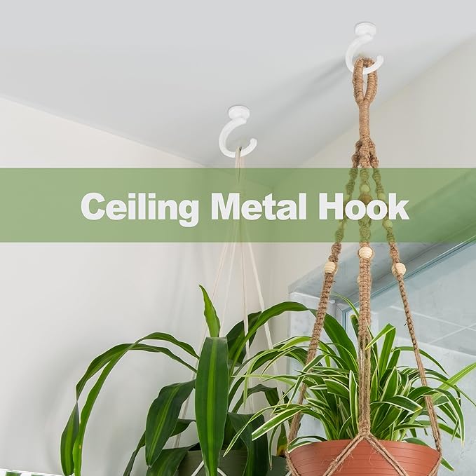 2PCS Ceiling Hooks for Hanging Plants, Heavy Duty Plant Swag Hooks, Hanging - Image 7
