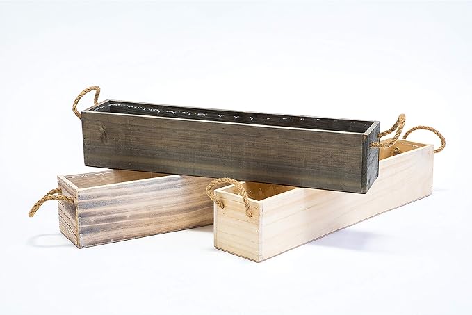 Wooden Planter Box, Rustic Barn Wood/Whitewash - Image 6