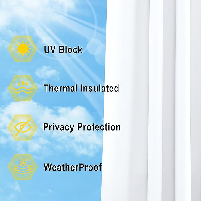 NICETOWN Outdoor Curtain for Patio Waterproof Extra Wide 84 inch, Sun Blocking - Image 5