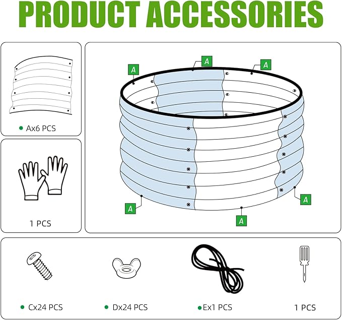 SnugNiture 2x2x1ft Round Galvanized Raised Garden Bed Kit Outdoor, Metal - Image 6