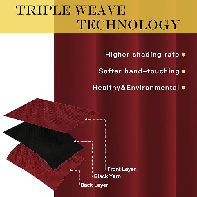 NICETOWN Blackout Curtains for Sliding Glass Door Room Divider Noise Reduce - Image 3