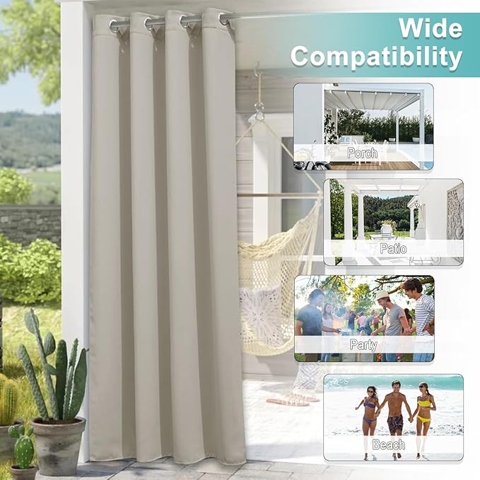 NICETOWN 2 Panels Indoor & Outdoor Curtains - Image 6