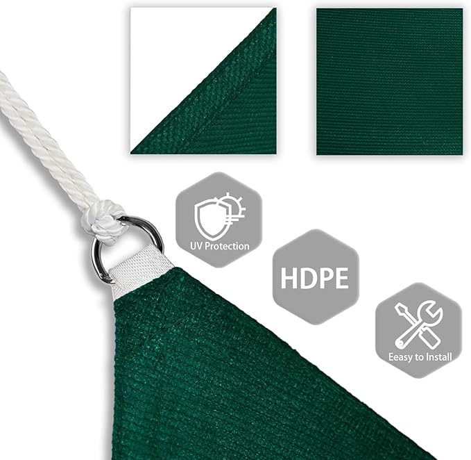 Patio Paradise 2' x 2' x 2' Sun Shade Sail Triangle Canopy Shade Cloth Fabric - Image 3