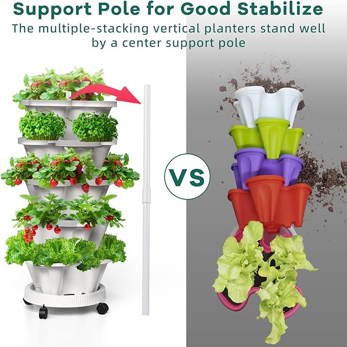 Strawberry Vertical Planters, 7 Tiered Stacking Tower Garden - Image 6