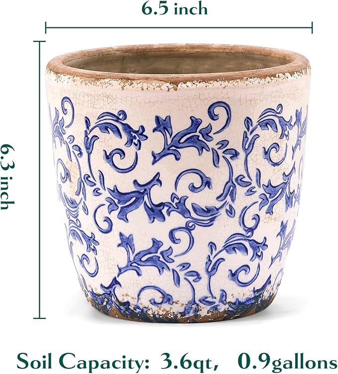 Vintage Ceramic Planter Without Drainage Hole, 6.5 Inch - Image 6