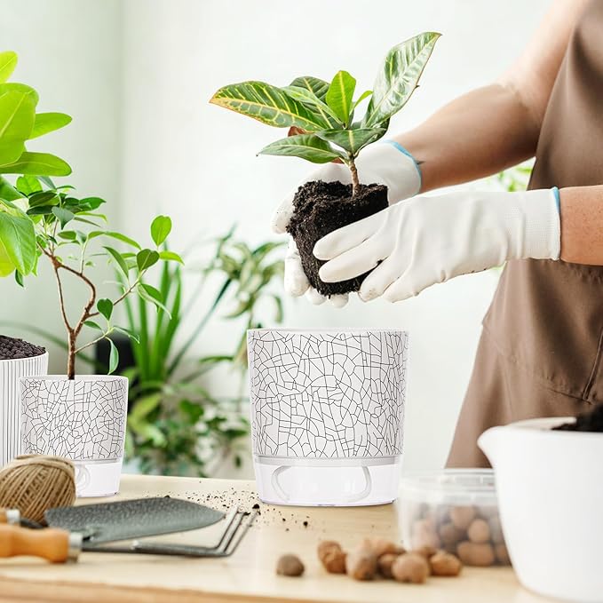4 Pack Self Watering Pots for Indoor Plants, 4/5.5 Inch Lightweight Planters - Image 8