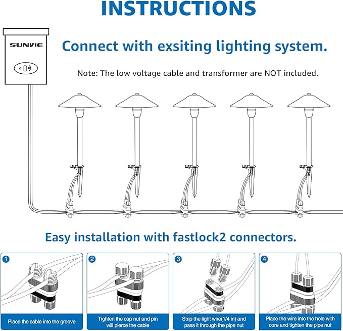 SUNVIE LED Low Voltage Landscape Lights 3W Cast-Aluminum Pathway Lights Low - Image 7