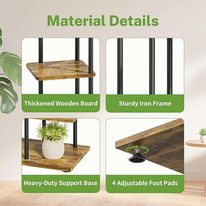 iDavosic.ly 7 Tier Tall Plant Stand Indoor, Tiered Corner Metal Wood Multiple - Image 3