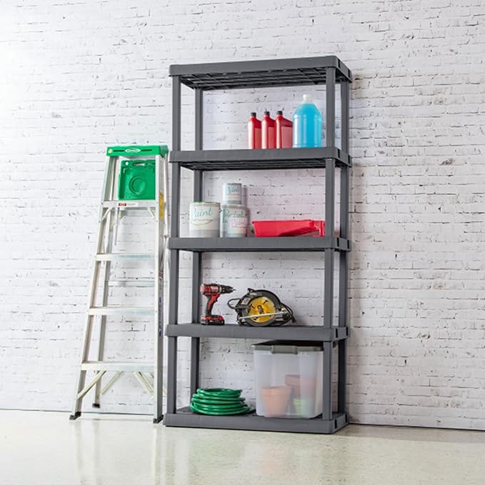 Sterilite 5 Shelf Unit, Heavy-Duty Shelving Storage Rack - Image 7