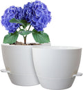 10 inch Self Watering Pots, 2 Pack Plastic Planters by WSMKSZ