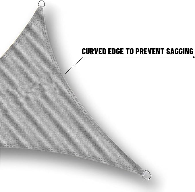 SUNNY GUARD Waterproof Sun Shade Sail 10'x20'x22.4' Charcoal Right Triangle UV - Image 5