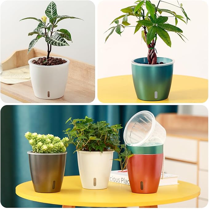 Self-Watering Pots for Indoor Plants, Small African Violet Pots - Image 8