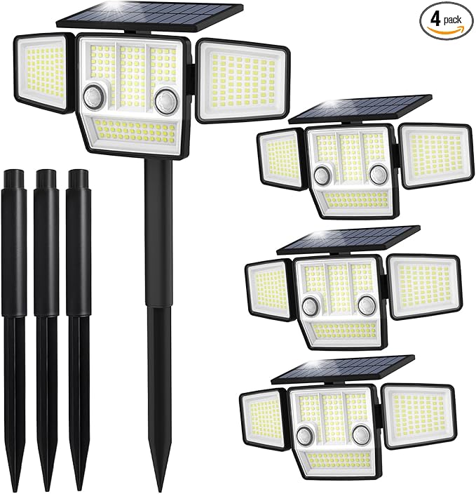 Solar Lights Outdoor, In-Ground or Wall Mount, 180° PIR Motion Sensor, 236 LED by HAARAY