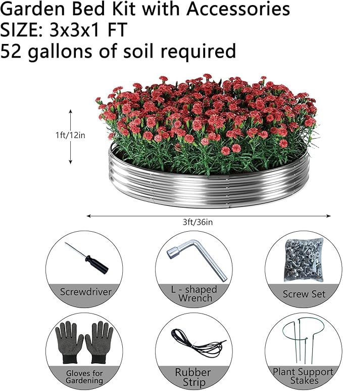 Galvanized Metal Planter Raised Garden Bed Kit - Image 2