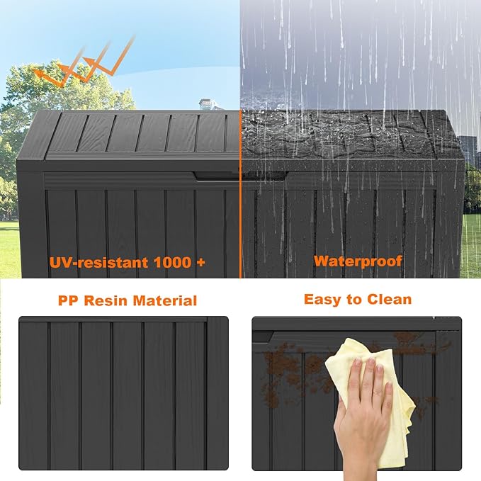 86 Gallon Outdoor Deck Box, Lockable Waterproof Outdoor Storage Boxes - Image 7