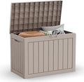 TARKARI 45 Gallon Lockable Resin Deck Box, Waterproof & UV-Resistant Outdoor by Home