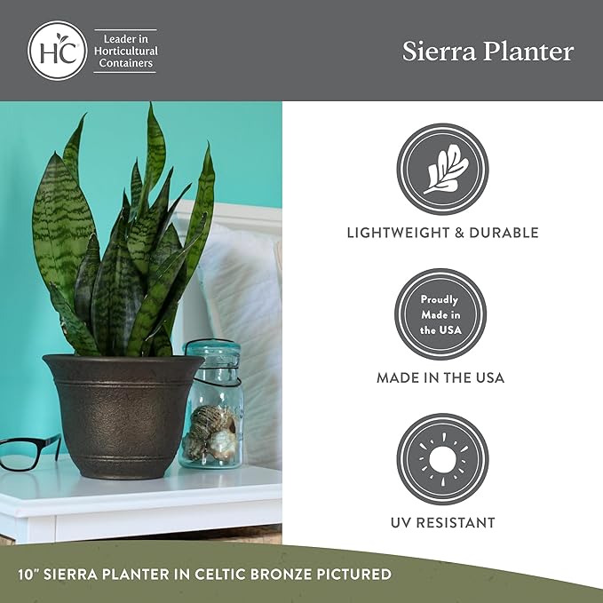 The HC Companies Sierra Round Self-Watering Pot - Image 5